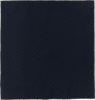 Brunello Cucinelli Blue Regimental Stripes Pocket Square