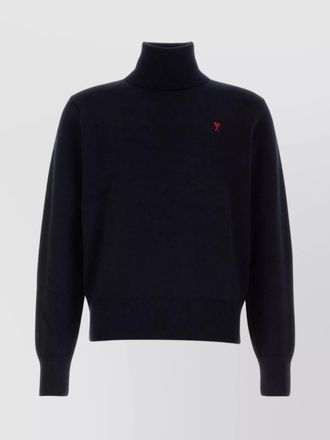 Ami wool sweater with turtleneck and ribbed finish