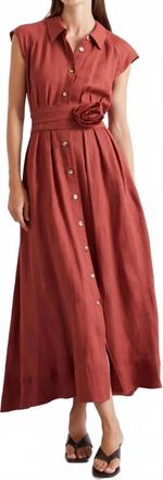 Marella Svento Flared Hem Dress In Brick Red