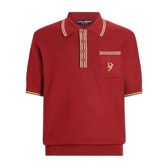 Dolce & Gabbana Polo Shirts, male, Red, Size: M Stylish Knitwear Sweater
