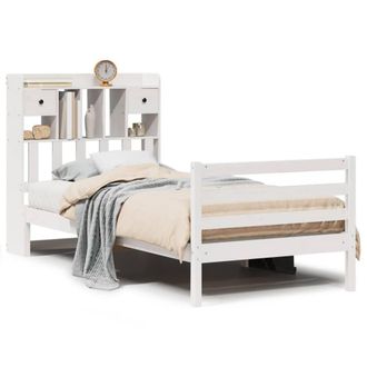 Berkfield Home Bookcase Bed without Mattress White 90x200 cm Solid Wood Pine