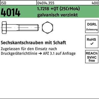 OEM Tornillo Hexagonal Iso 4014 V&aacute;stago M36x130 1.7218 +qt (25crmo4) Galvanizado 1ud