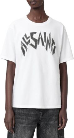AllSaints Zinc Boyfriend T-Shirt in Optic White at Nordstrom, Size X-Small