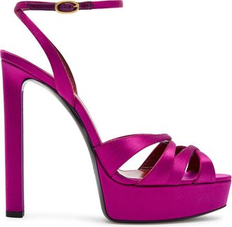 Saint Laurent Chandelle 110 Satin Sandals - Pink - 40 (IT40 / UK7)