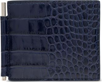 Tom Ford Portacarte con effetto coccodrillo - Blu
