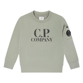 C.P. Company C.P. Company, Kids Sweatshirts, male, Green, 2 Y, Logo Cotton Sweatshirt