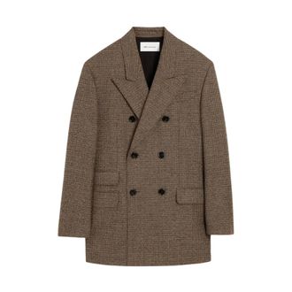 Ami Veste Ville Double Breasted Blazer - Dames - Jassen - Bruin - Maat: S Katoen