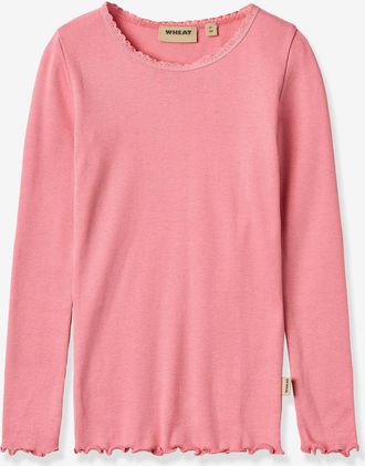 Wheat Rippshirt mit Spitzenkragen Mädchen Wheat hellrosa