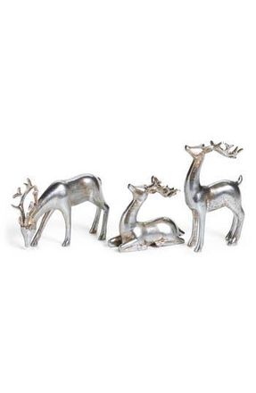 Zodax Set of 6 Decorative Reindeer Figurines in Silver at Nordstrom Rack