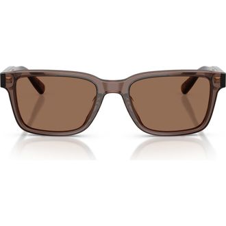 Brooks Brothers 53mm Rectangular Sunglasses in Brown/brown at Nordstrom