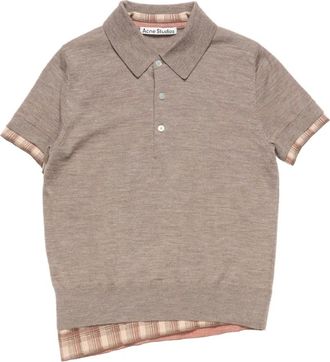 Acne Studios melange check polo shirt - Neutrals