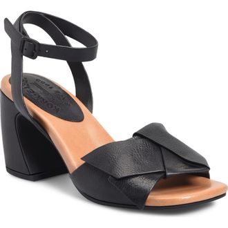 Kork-ease Brooke Ankle Strap Sandal in Black Leather at Nordstrom, Size 10