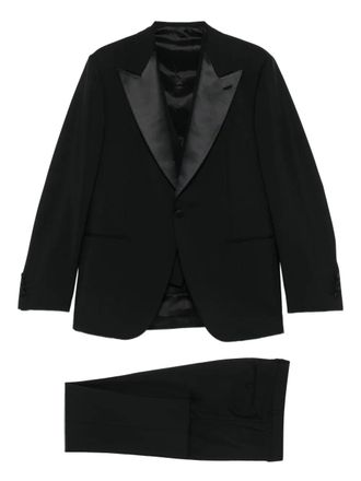 Caruso shawl-lapel single-breasted suit (set of three) - Black