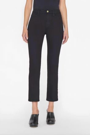 Frame Denim Le High Straight Jeans In Film Noir