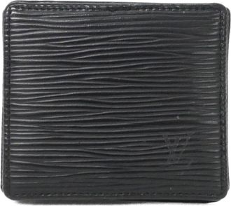 Louis Vuitton Black Leather Coin Purse/Coin Case (Pre-Owned)