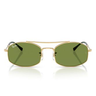 Ray-Ban Sunglasses Rb3719 001/4 E Gold Edge/Green Unisex