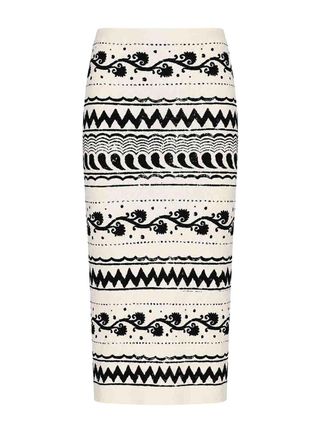 Alberta Ferretti Jacquard Viscose Knit Skirt