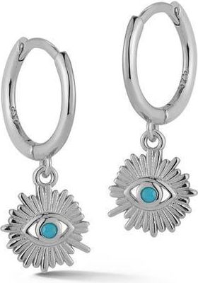 Glaze Jewelry Evil Eye Huggie Hoop Earrings in Silver at Nordstrom Rack