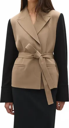 A.Emery Harvey Tie Front Jacket In Brown/ Black