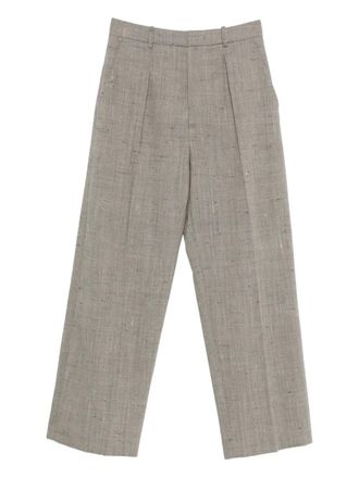 Tela pleated trousers - women - Virgin Wool/Viscose/Cotton - 40 - Grey