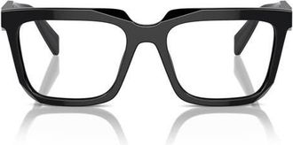 Prada 54mm Rectangular Optical Glasses in Black at Nordstrom