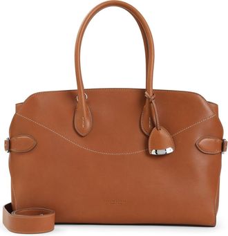 Ralph Lauren Collection Brown T-Tote Medium Cow Leather Shoulder Bag-Donna