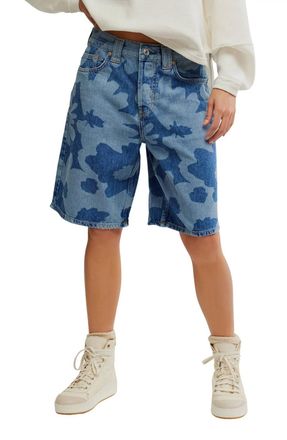 Free People Montana Printed Short In Denim