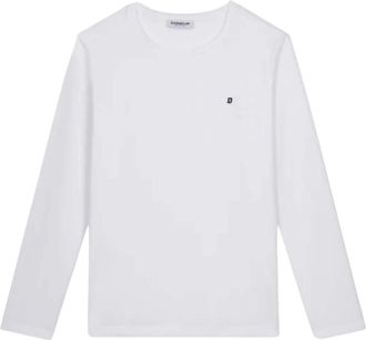 Dondup Slim T-shirt met Lange Mouwen en Ronde Hals - Heren - Longsleeves - Wit - S - Katoen - Tops
