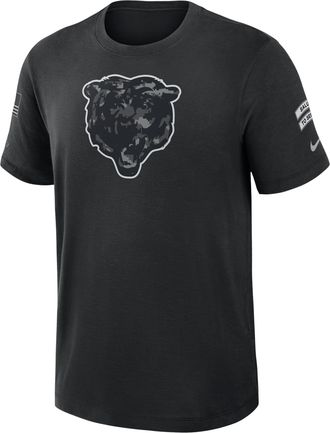 Nike Chicago Bears Salute to Service Slub Nike Mens Dri-FIT NFL T-Shirt in Black | 034900AA26-AEG
