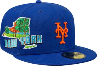 New Era New York Mets Stateview 59FIFTY Fitted Cap 60296527 - Blue/Grey UV