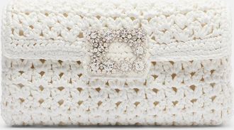 Roger Vivier Jeu De Fille embellished crochet clutch