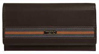 Mano Geldb&ouml;rse MANO, Damen, braun (dunkelbraun), Leder, leicht gl&auml;nzend, unifarben, Kleinlederwaren Geldb&ouml;rse, echt Leder