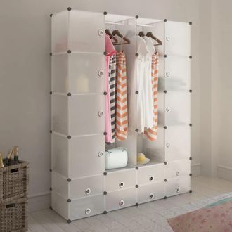 Berkfield Home Modular Cabinet 18 Compartments White 37x146x180.5 cm