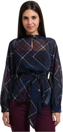 Pennyblack Blouse met knoopsluiting en ceintuur - Dames - Blouses & Shirts - Blauw - Maat: 2XL