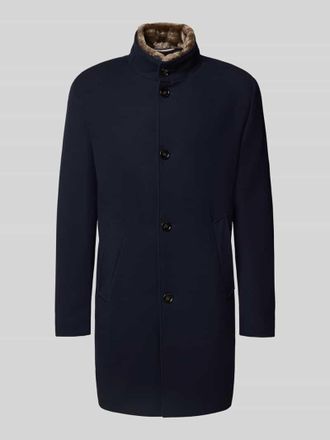 Bugatti Regular Fit Mantel mit Viskose-Anteil in Marine, Gr&ouml;&szlig;e 26