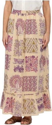 Antik Batik Jane Skirt - Dames - Maxi Rokken - Beige - S - Rokken