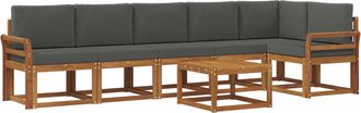 vidaXL Conjunto De Sof&aacute;s De Exterior 7 Uds. Natural Y Antracita Vidaxl