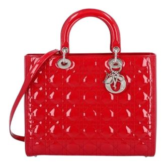 Dior Pre-owned Grosse Lady Bag - Dames - Pre-owned - Rood - Maat: ONE Size Leer