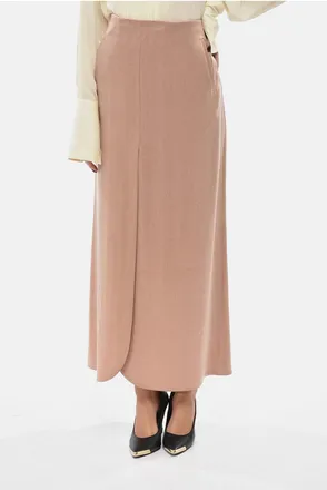 Armani GIORGIO Satin Longuette With Maxi Front Slit Armani