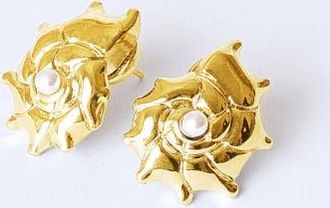 Classicharms Leah Seahell Stud Earrings in Gold at Nordstrom