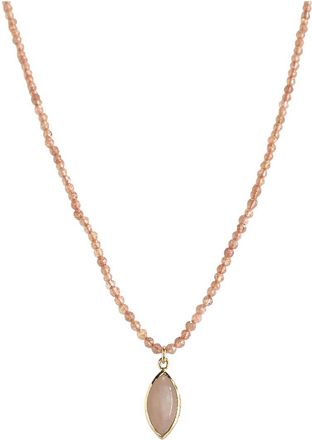 Jewelmak 14K Peach Moonstone Necklace