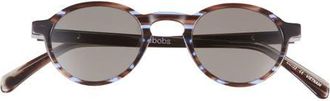 Eyebobs Board Stiff 43mm Round Polarized Sunglasses in Blue /Mocha /Polarized Grey at Nordstrom
