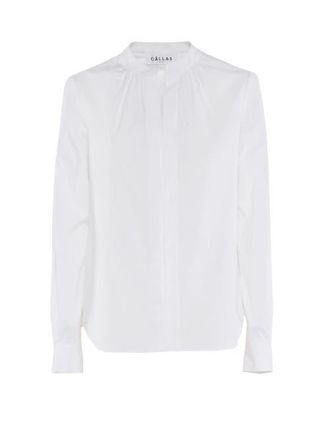 C&acirc;llas Milano Olympia Poplin Blouse in White at Nordstrom, Size 14