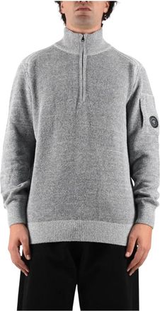 C.P. Company Maglione con collo alto e zip corta - - Knitwear - Uomo - Grigio - XL