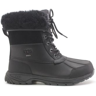 UGG Butte Leather Synthetic Mens Lace Up Boots - Black - Size:UK 10