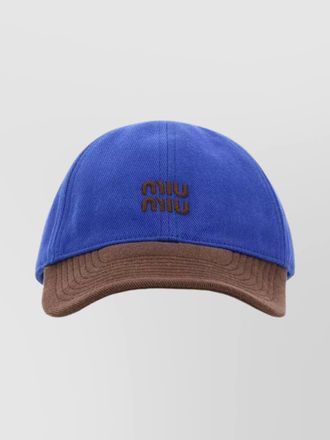 Miu Miu two-tone baseball cap curved brim