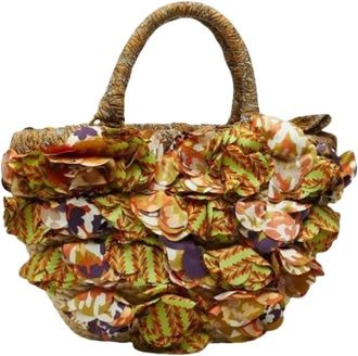 Prada Pre-owned Handbags, female, Multicolor, Size: ONE SIZE Pre-owned Vintage Raffia Handbag