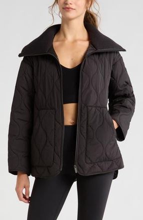 Zella Onion Quilted Jacket in Black at Nordstrom Rack, Size Small