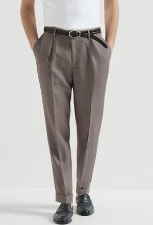 Brunello Cucinelli Gabardine garment dyed trousers in Hazelnut at Nordstrom, Size 44 It