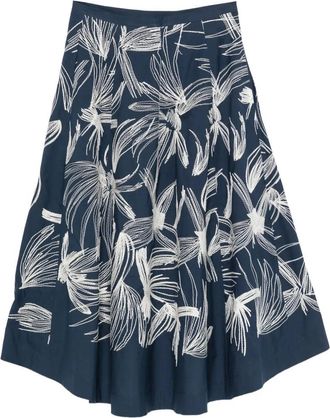 Kiton Womens Floral-Embroidered Asymmetric Skirt Ss26 W